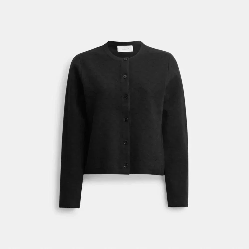 NWT Coach Signature Black Women's Cropped Cardigan Sweater - Picture 4 of 10